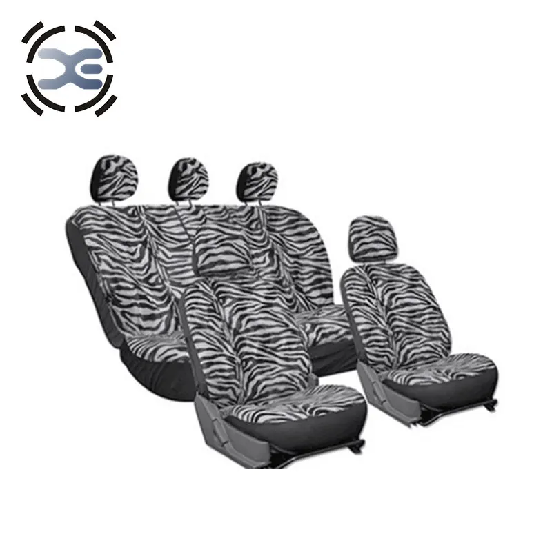 

5 Seats Cloth Art Zebra Pattern Car Seat Cover Universal Fit Most Protects Seats From Wear Automobiles Interior Accessories T166