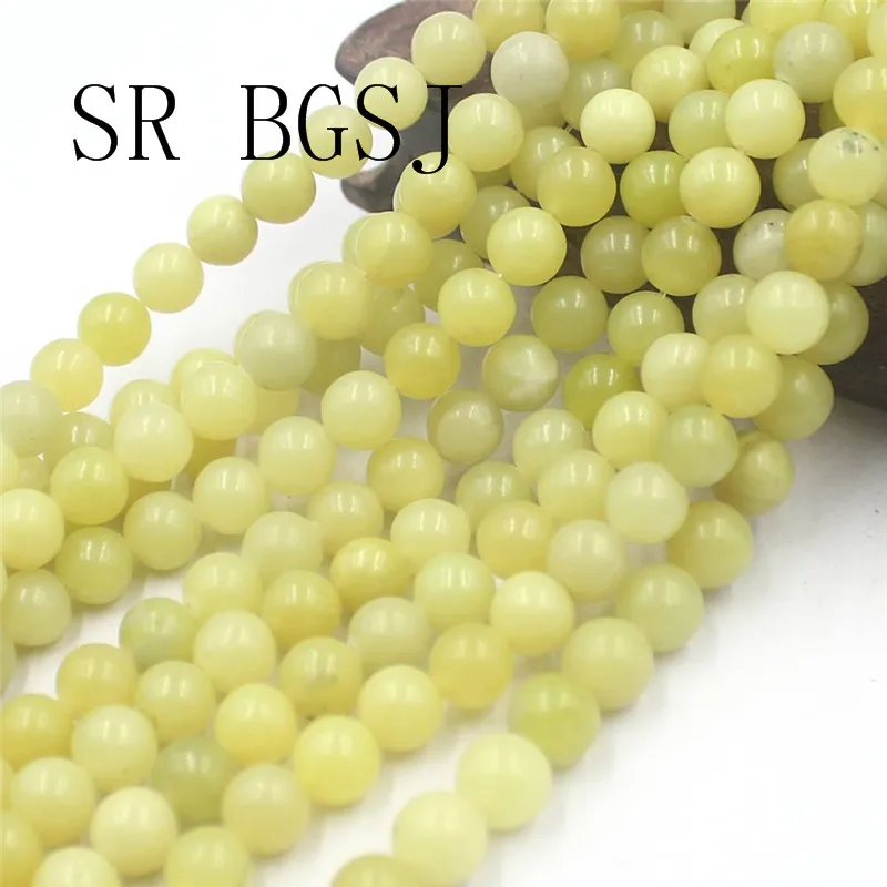 

Free Shipping 6mm 8mm 10mm Lemon Jades Gems Stone Jewelry Making Beads Strand Wholesale 15"
