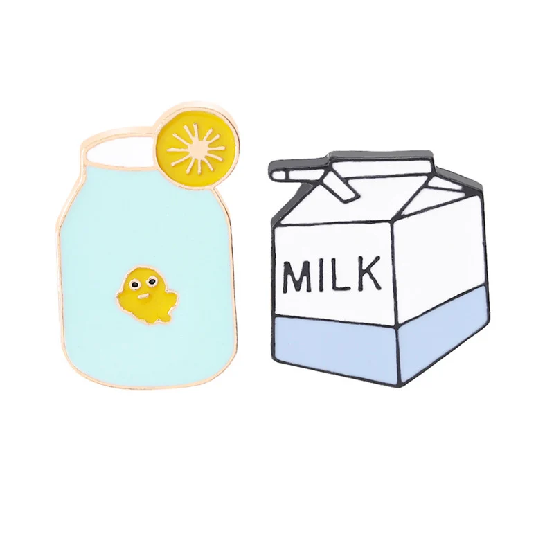 

Drink Cup Brooches Collection Enamel Pins Milk carton cup Brooch Pin Badge Gifts For Women Men Children Broochse Backpack