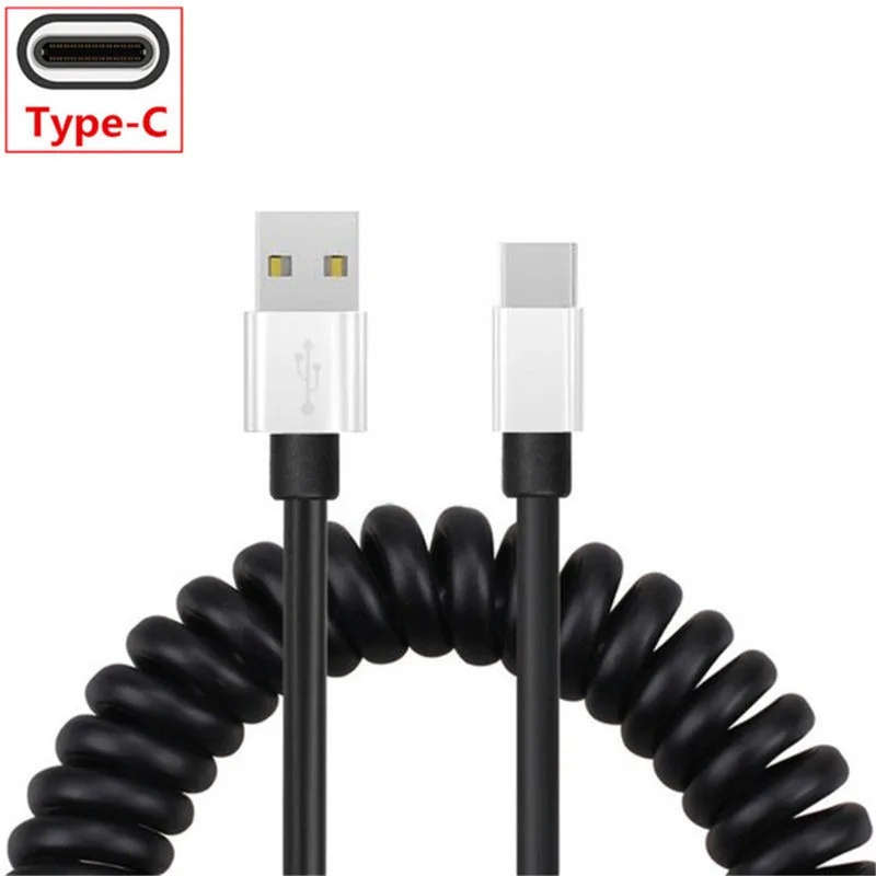 Автомобильное зарядное устройство с двумя портами USB для OnePlus 7 Pro 6T 6 5T 5 3t 3 Warp Charge One Plus Dash usb type C пружинный кабель для быстрой зарядки - Тип штекера: Only Silver Cable
