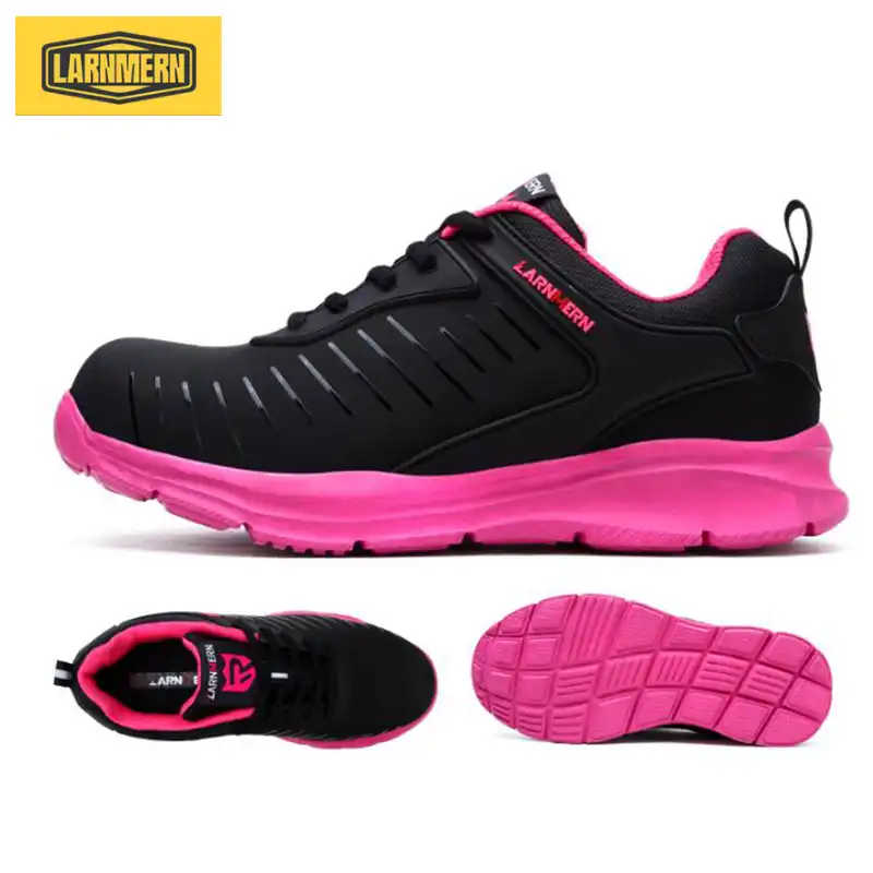 pink steel cap boots