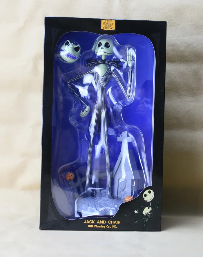 

Hot Sale Tim Burton Classic Movie The Nightmare Before Christmas Jack Skellington 2 heads 30cm Figurine
