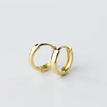 WTLTC золотистый цвет, круглый маленький Huggie серьги для женщин 925 Стерлинговое Серебро, серьги-кольца 9 мм, ушные манжеты, серьги минималистичные обручи
