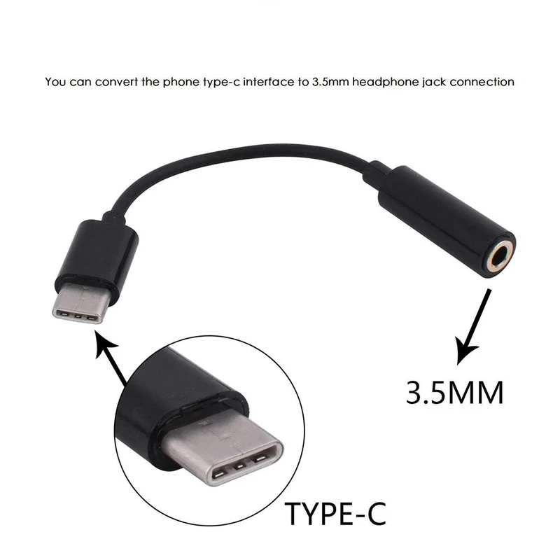 Кабель для наушников type-C до 3,5 мм, адаптер usb 3,1 type C, USB-C, штекер 3,5, AUX аудио для Xiaomi 6 Mi6, адаптер для Letv 2 pro 2 max2