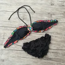 Новый горячий Смеситель комплекты бикини для женщин купальники Алмаз черный низ печать купальники сексуальная biquini бразильский секрет плавания