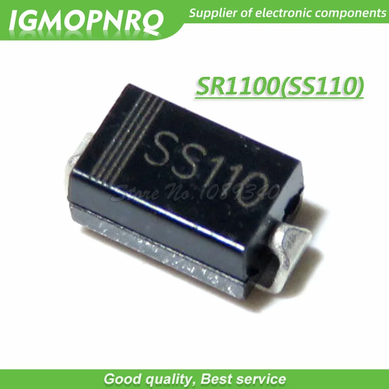 

100PCS SS110 SR1100 SMD Schottky Barrier Rectifier SMA Diode 1A 100V IGMOPNRQ
