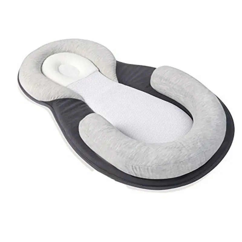 OLOEY детская подушка для новорожденного младенца матрас дышащий детский коврик для позиционирования сна предотвращающий плоскую форму головы анти-ролл подушки 0-12 м - Цвет: pad-gray