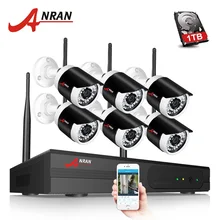 ANRAN Plug and Play P2P WI-FI 8CH NVR 6 шт. Открытый 36 ИК 1080 P сети IP беспроводная камера видеонаблюдения Системы HDD под заказ