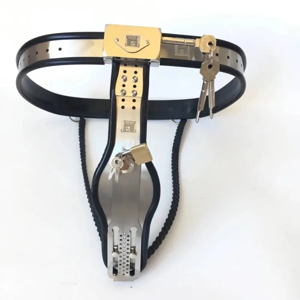 Stainless Steel Y Chastity Belt Female Strapon Briefs Fetish Wear