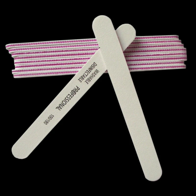 

5pcs/lot Professional White Straight Nail File 100/180 Manicure Pedicure Tools Sanding Buffer Nail Art UV Gel Nails Files Limas