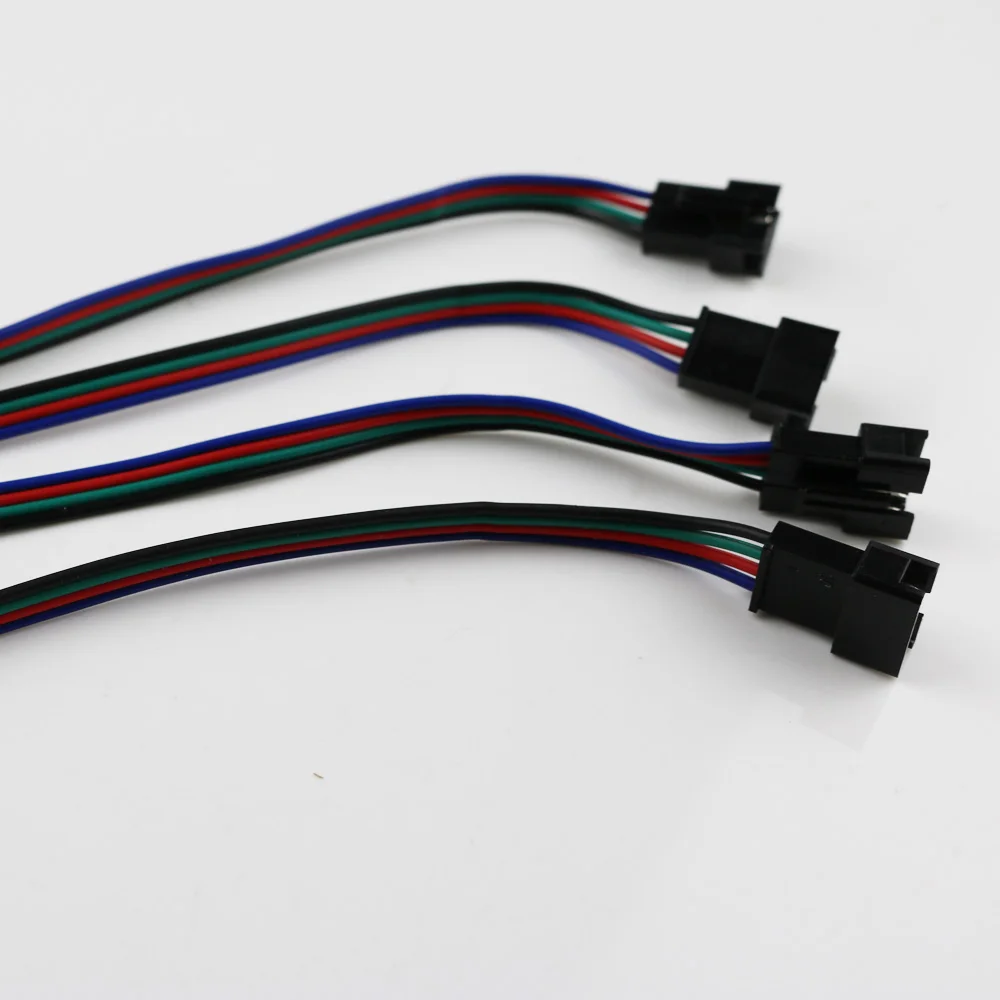Оптовая продажа 10 комплектов JST 4pin разъем для 3528 5050 RGB светодиодные ленты кабель