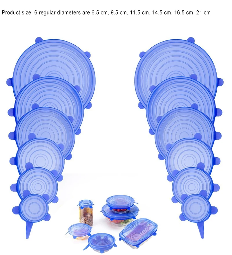 6 шт./компл. свежий крышка выдвижной силикона охрана окружающей среды Еда Герметичная крышка бытовой Еда сохранение инструменты