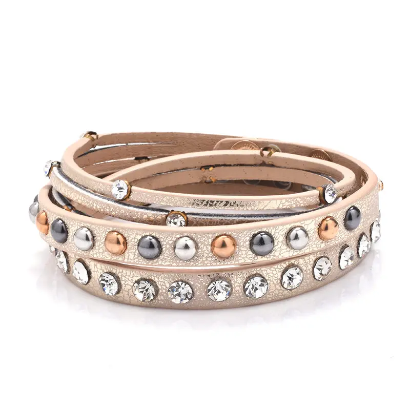 New Fashion Crystal Beads Charms Bracelets &amp Bangles For Women Men Multiple Layers Leather Bracelet Statement Party Jewelry 88 |