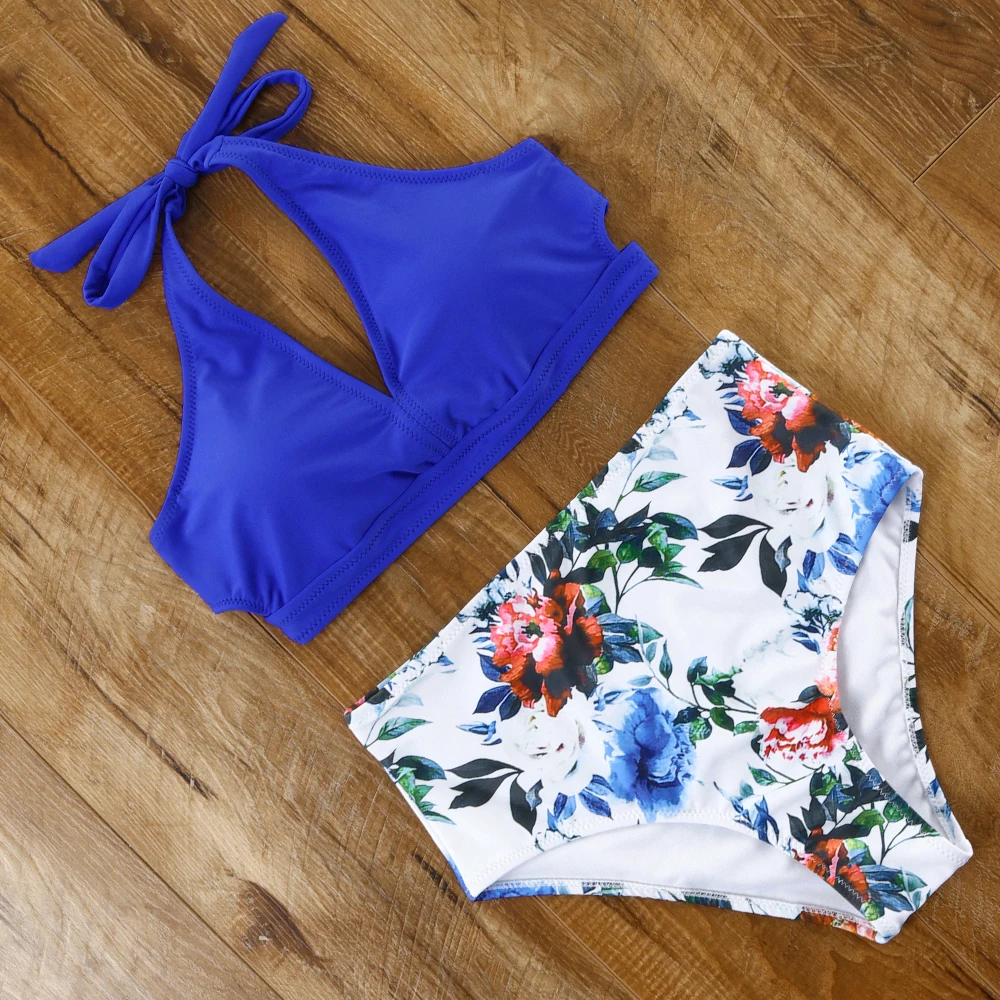 

Sexy Print High Waist Bikinis Set 2019 Women Swimsuit Beach Bathing Suits Swimwear Women