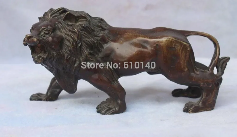 

Chinese Bronze Asian Africa Wild Lion Statue Sculptures