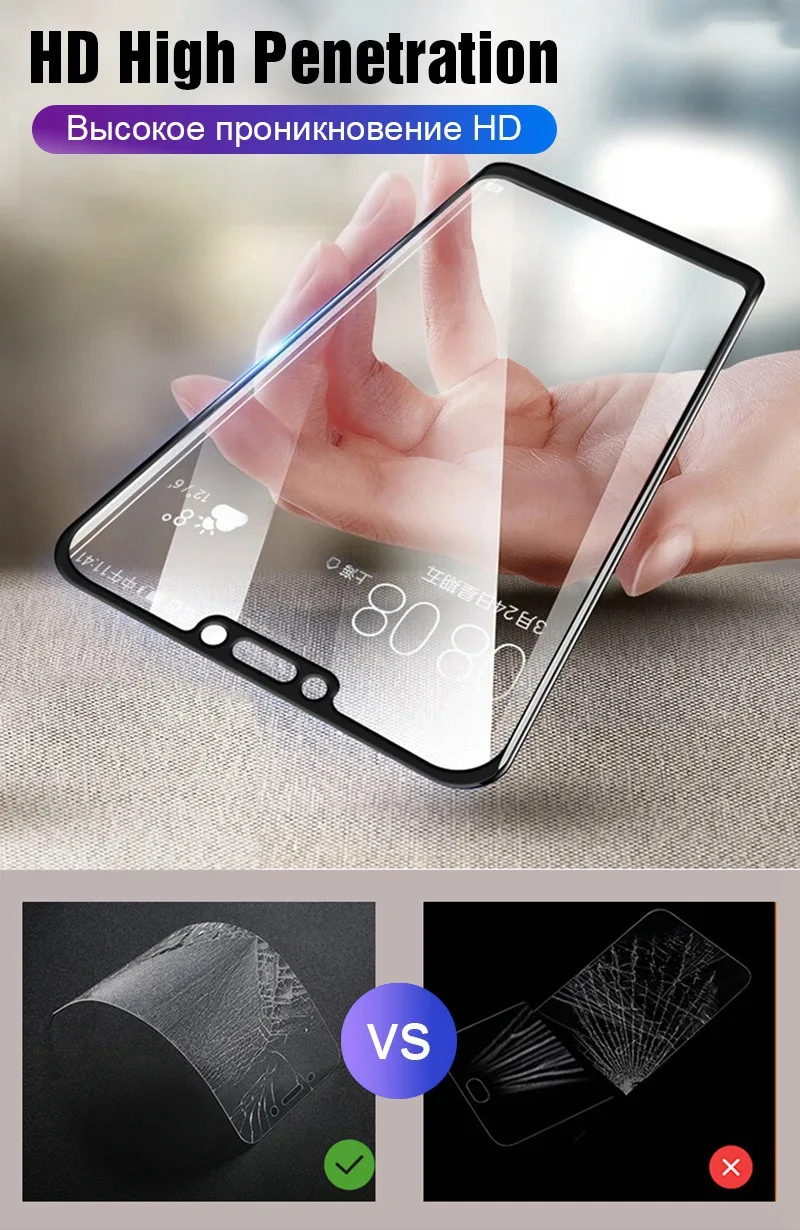 TOMKAS 2 Pcs Protective Glass on For Huawei Honor 9 Lite Glass Tempered For Huawei Honor 8X 7A 7C 10 Y5 2018 Honor Play 7 Glass