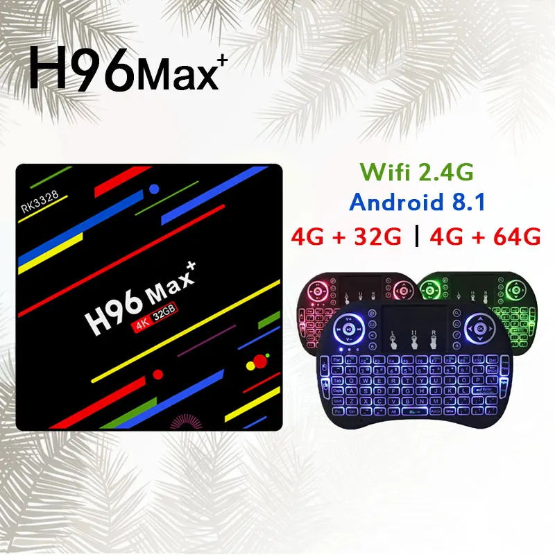

H96 Max plus TV Box RK3228 Set Top Box Android 8.1 4G/32G 4G/64G Quad Core 4K USB3.0 WiFi 4K Media Player HDMI 2.0