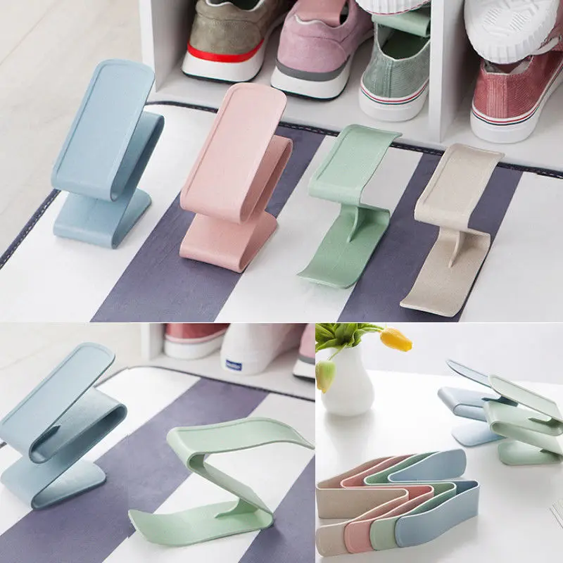 Креативный стеллаж-органайзер для обуви, компактный пластиковый стеллаж для хранения, разные цвета, подарки, новинка