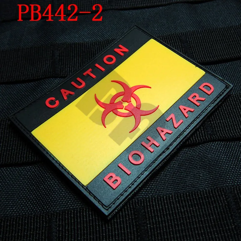 3D ПВХ патч предостережение BIOHAZARD