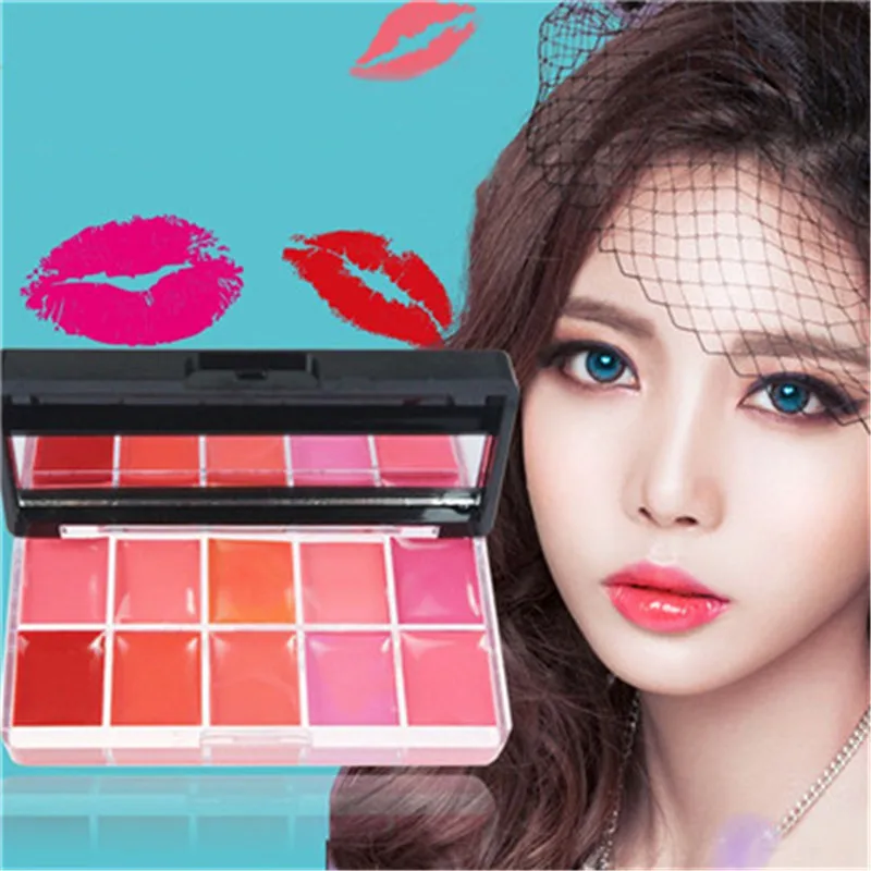

10 colors lipstick palette Beauty Make Up Lipsticks Moisturizer Lip Gloss Long Lasting Waterproof Nude Matt Cosmetic 2019