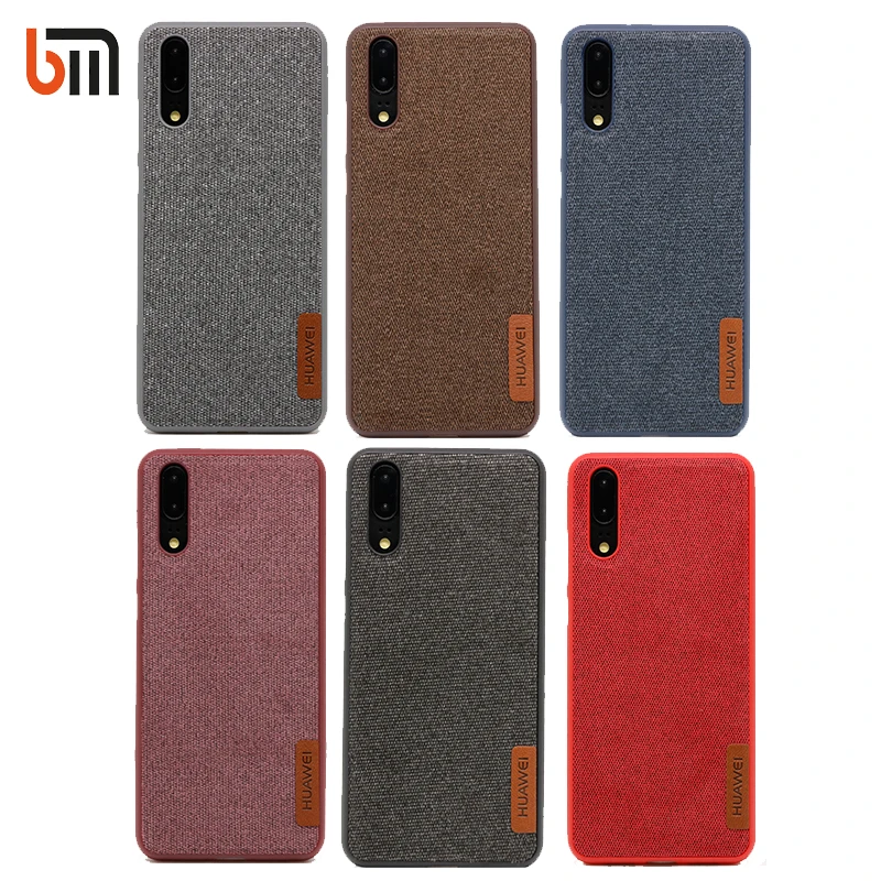 

Silicone Case Cover Bumper Fabric For Huawei P20 Pro TPU Soft Silicon Inside Cotton Cloth Outside For Huawei P20 Lite