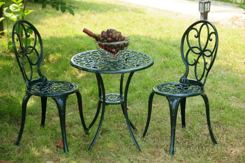 3 шт медное кольцо литая алюминиевая садовая мебель обеденный набор открытый, антикоррозийный, стул с столом с отверстием зонта