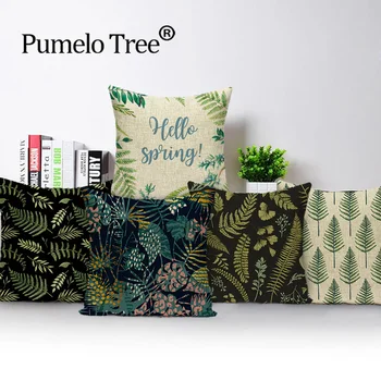 

Tropical Jungle Cushion Cover Green Spring Pillow Covers High Quality Pillow Case Plant Flower Home Decorative Cushions For Sofa