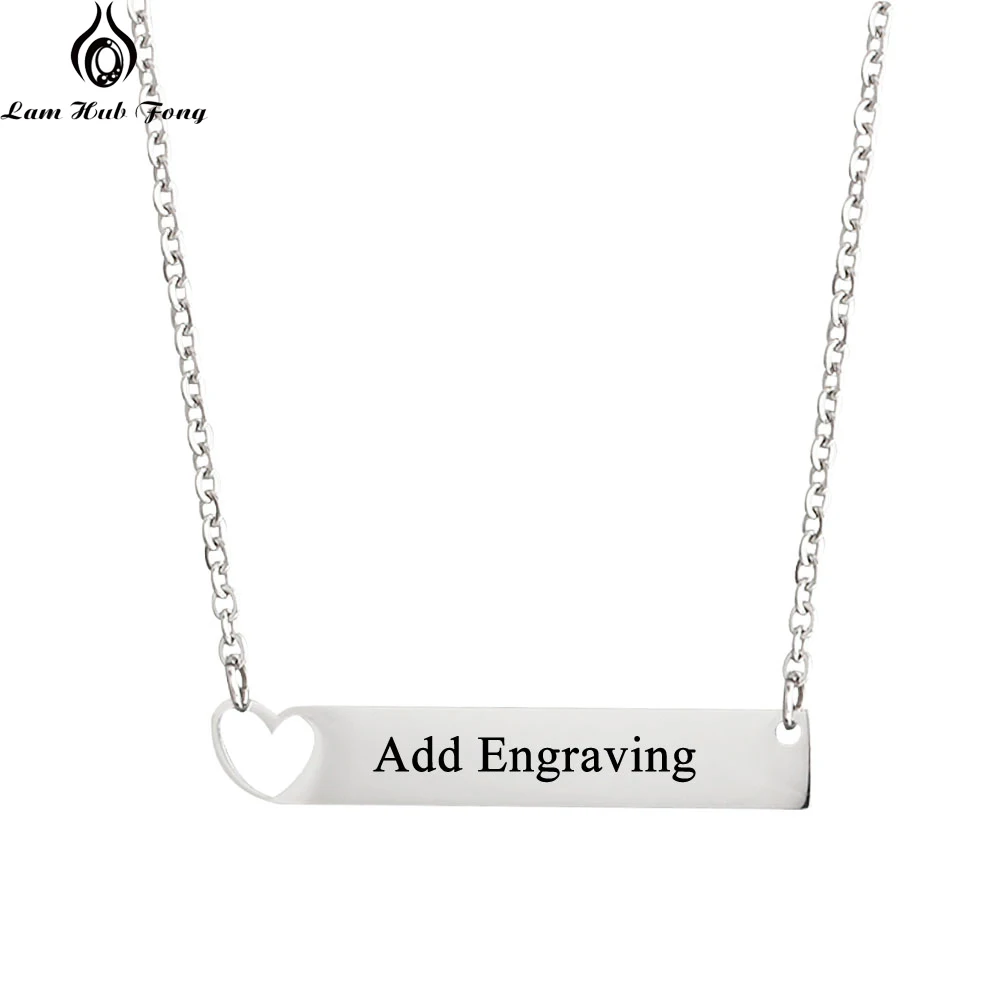 

Custom Name Necklace for Women Personalized Engraved Name Heart Pendant Necklaces Stainless Steel Jewelry Gift (Lam Hub Fong)