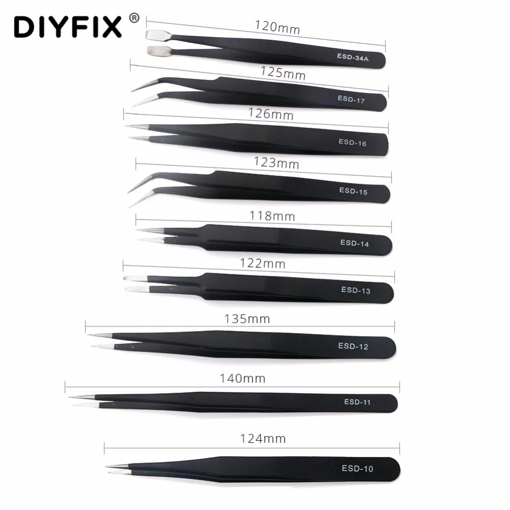 Stainless Steel Tweezers Set (3)