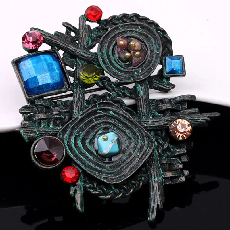 Blucome Antique brass Vintage Brooches For Men Jewelry 2017 Fashion Women Statement Punk Brooch Pins Hats Accessories