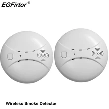 2 шт Беспроводной детектор дыма 433 MHz 9 V Батарея Фотоэлектрические Дым Сенсор Обычные пожарной сигнализации Системы для сигнализации дома системы