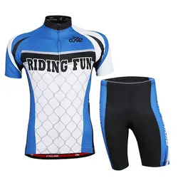 Для верховой езды весело быстросохнущая Велоспорт наборы короткий рукав Vélo для верховой езды одежда костюм горный велосипед Костюмы с 3D