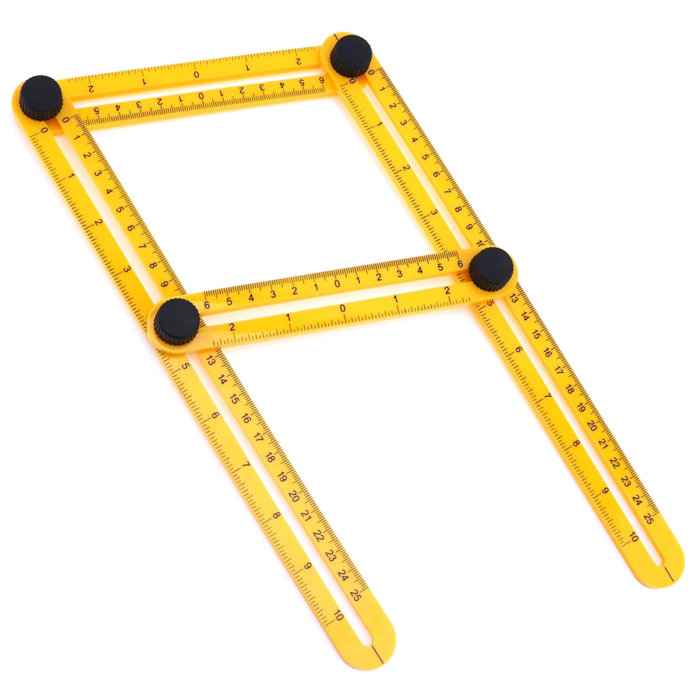 25cm Multifunction Folding Angle Measuring Ruler Four sided Measuring
