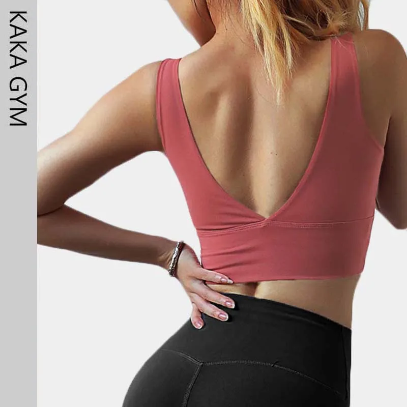 v back sports bra