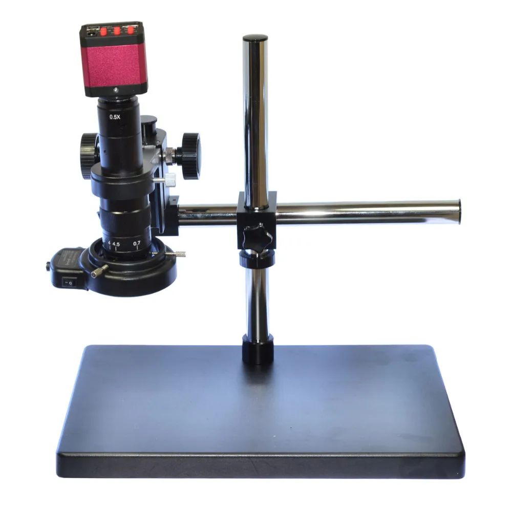 

14MP HDMI USB HD Digital Industry Video Microscope Camera Set+180X C-MOUNT Lens+ Big Boom Stand Universal bracket +144 LED Light