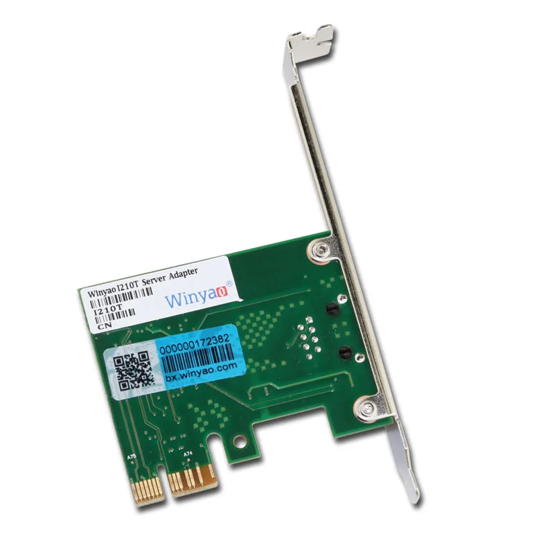 Сетевая карта Winyao I210T PCI-E X1 Gigabit Ethernet(NIC), медный порт RJ45, PCI Express 2,1x1, I210-T1 1000M I210T1 lan i210