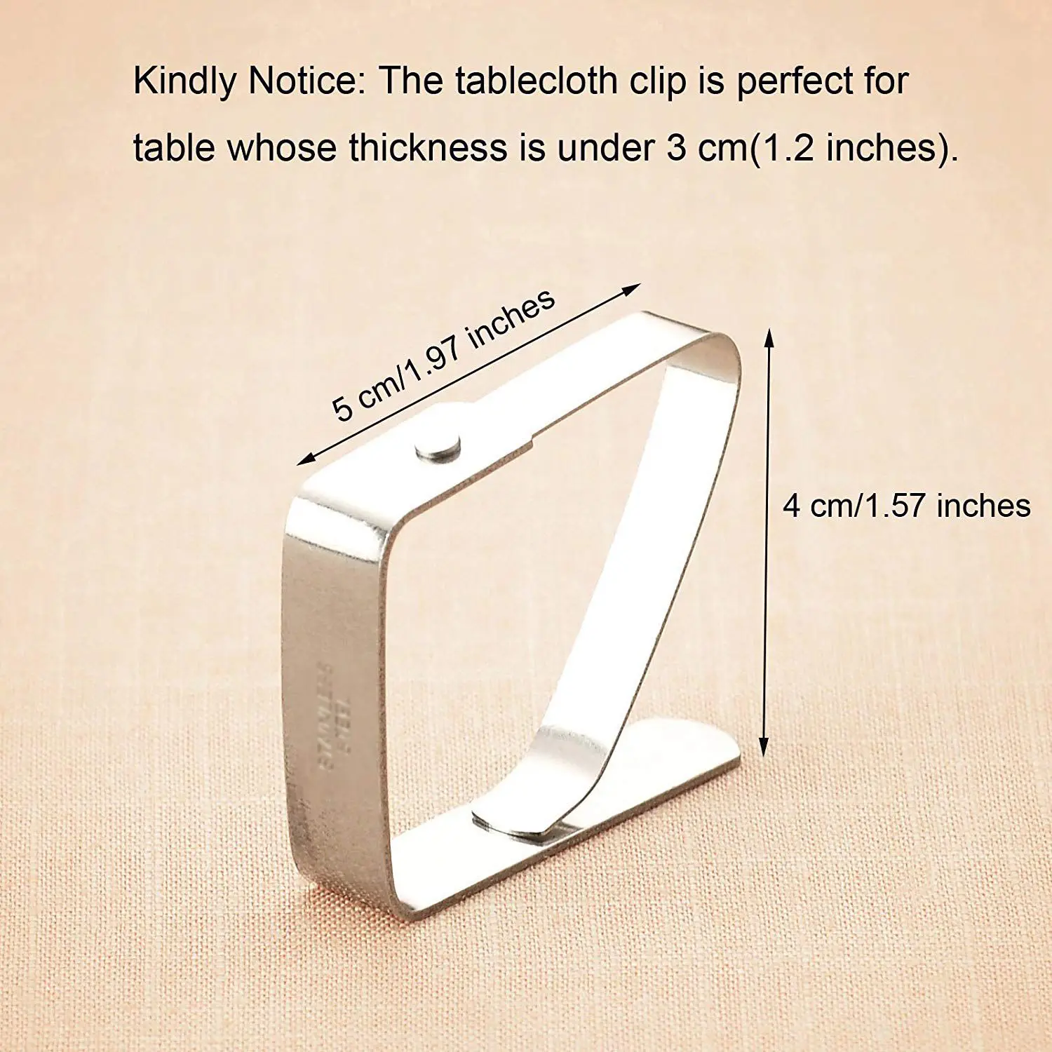 مجموعة من 20 قابل للتعديل الفولاذ المقاوم للصدأ سماط مقاطع المشابك حزب مطعم نزهة في الهواء الطلق مفرش طاولة غطاء حاملي ، 1.97 x