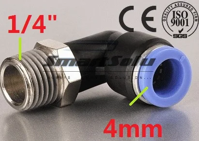 

Free Shipping 10pieces PL 4-02 Pneumatic Push In 4mm Tube 1/4" Thread Male Elbow Air Fitting Quick Connector ,4mm-1/4 size