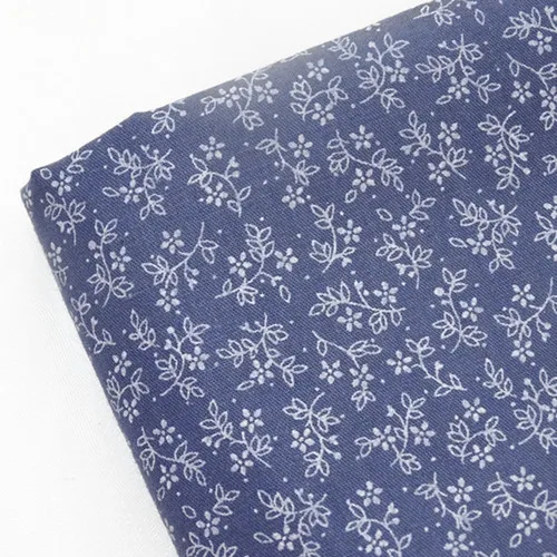 Fabric Skin-friendly Cotton Twil Blue Print Flower for Sewing Home Textile Child Dress Making Woven Soft Fabric By Half Meter - Цвет: 04