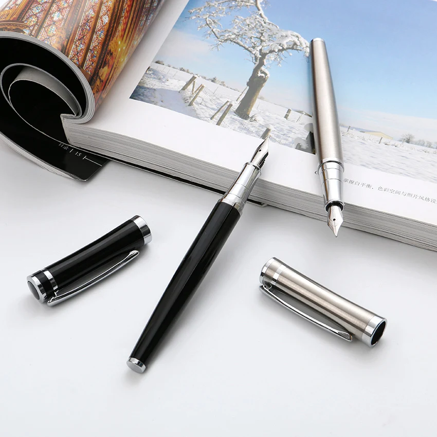 

1 PC High Quality Pure Stainless Medium Nib 0.5mm Study Business Fountain Pen Gifts Decor Executive Caneta