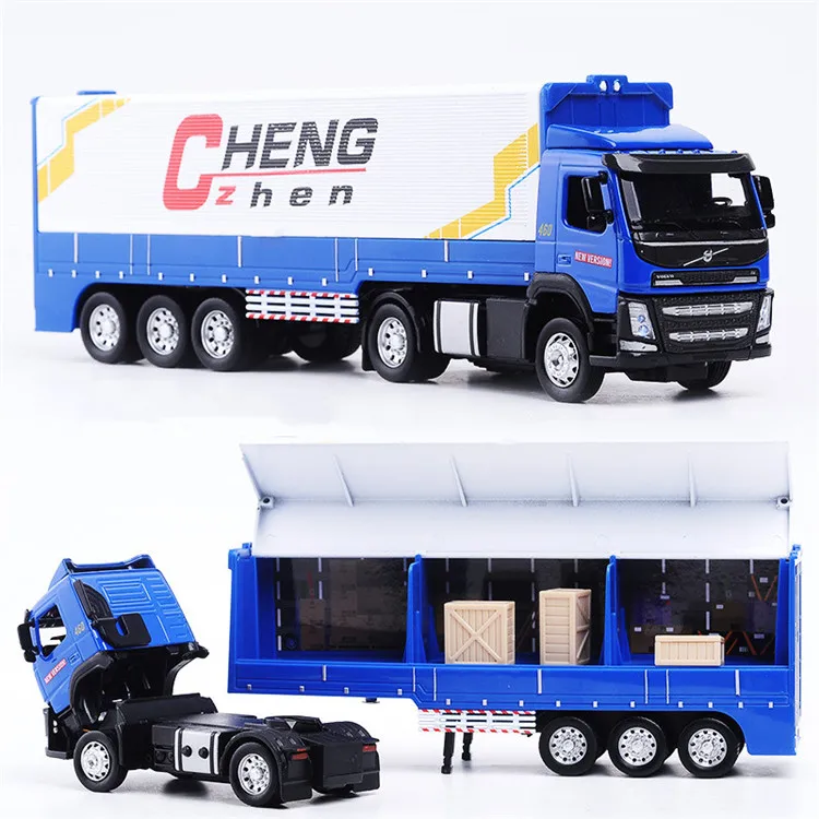 Interesting 1:50 container truck alloy models,collection engineering models,children's sound and light car toys,free shipping