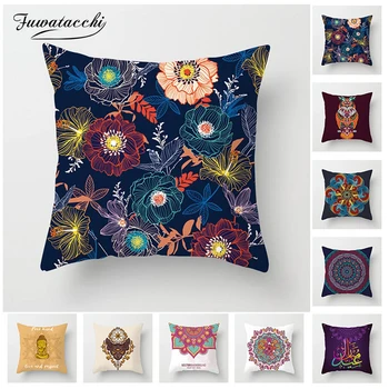 

Fuwatacchi Mandala Pattern Cushion Cover Animal Owl Gold Buddha Pillow Cover Home Decoration Sofa Decorative Pillowcase