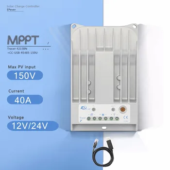

Tracer 4215BN MPPT 40A Solar Panel Battery Charge Controller 12V 24V Auto Solar Controller PV Regulator with RS485 USB Cable