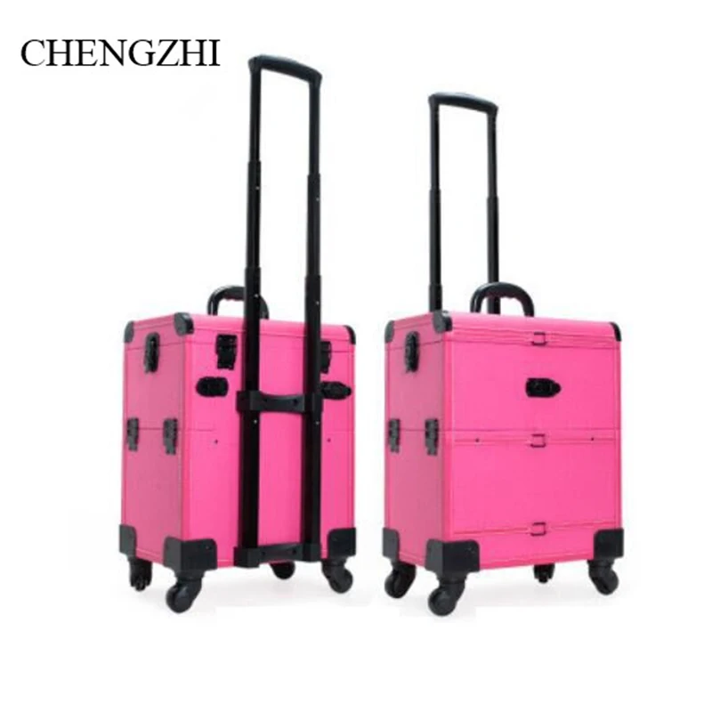 CHENGZHI Модные женские профессиональный макияж случае чемодан для косметики высокого качества Красота багаж сумка с колесами