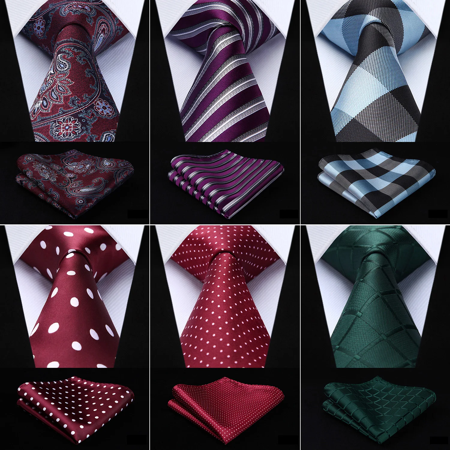  Men Tie Fashion Polka Dot Solid 3.4