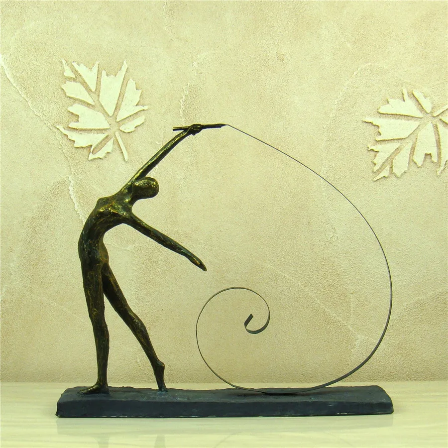 

Gymnastics Girl Figure Sculpture Abstract Resin Calisthenics Statuette Sport Prize Decor Iron Art and Craft Ornament Accessories