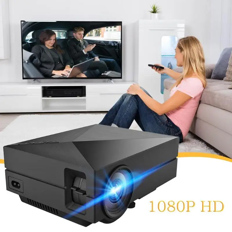 Alloyseed GM60 дома ТЕАТР HDMI USB VGA AV ЖК дисплей мини 1080 P 3D проектор Media США ЕС Plug