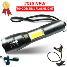 Cree XML T6 Led 18650 COB Light Flashlight Torch Rechargeable 18650 Battery Zoomable 5000 Lumen PowerTactical Flashlight Lantern
