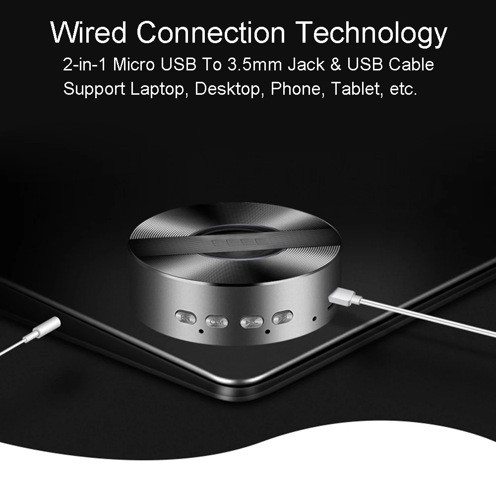 Wireless Bluetooth Speaker Mini Portable Metal Subwoofer Hifi Speaker Computer Blutooth Speaker With TF Mic For Mp3 Iphone