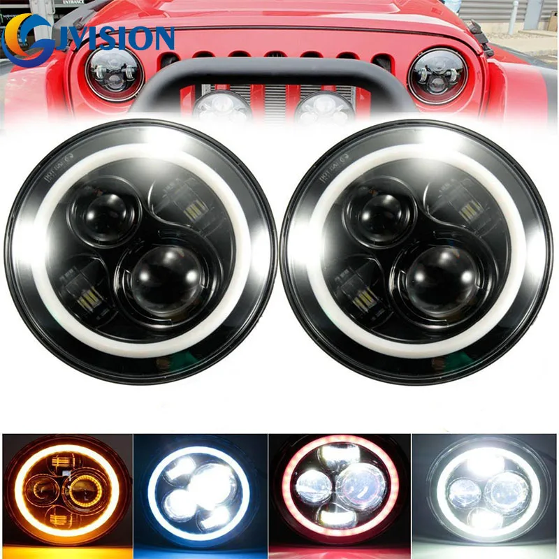 2 pcs 7inch LED Halo Ring headlights Kit 7'' led Off road lights DRL